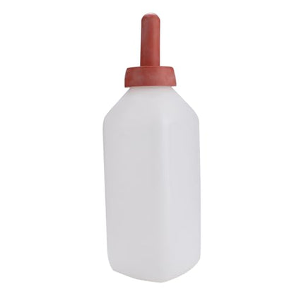 2L Calf Feeding Milk Bottle for Weaning Calves, Premium Plastic, Detachable Nipple, White, 1 Bottle + 1 Nipple for Calves