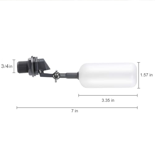 Blulu 3 Pack Float Valve, 1/2 Inch Automatic Pool Fill Float Ball Valve with Adjustable Arm for Ponds, Livestock Water Trough, Aquariums, Water Tank Level Control, Aquaculture(Dark Gray) - color: Dark Gray