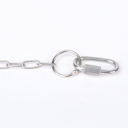 Hanging Feeders for Chickens Stainless Steel Construction Adjustable Chain Vegetable Skewer and Toy Function to Relieve Stress Feeding Tool - size: L