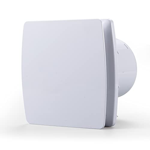 Zeyzer Exhaust Fan 110 CFM 1.0 Sones 5.9" Duct White Square Quiet Powerful Ceiling or Wall-Mount Ventilation Fan for Bathroom/Corridor/Office/Laundry Room/Shop - color: White