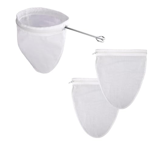 WMKGG Ultra Fine Mesh Strainer Bags, Reusable Mesh Filter Bags with Stainless Steel Handle Frame for Filter Single Tea, Coffee, Serving Juice and Kefir (Mini Size) - size: Mini Size