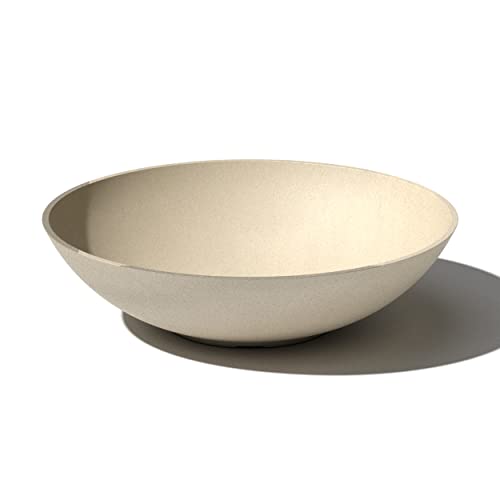 Veradek Mason Series Lane Bowl Planter| for Indoor or Outdoor Tabletops/Gardens |Made from Plastic-Stone Composite with Drainage Holes|Modern Décor for Flowers, Succulents, Small Plants - color: Sand, size: 6"H x 24"DIA