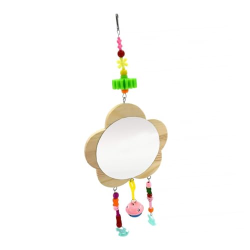 Happyyami Creative Hen Mirror Toy Wooden Hanging Mirror for Chickens Promotes Fun Healthy Growth Poultry Accessory for Coop Playtime Intellectual Development