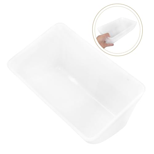 Abaodam 2pcs Hanging Chicken Feeder Trough White Livestock Feeding Bucket for Geese and Poultry with Removable Parts and Space-Saving Design Includes Screws and Buckles - color: White