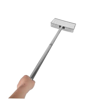 HEMOTON Coop Litter Scooper with Long Handle Heavy Duty Metal Sifting Tool for Farm Waste Cleanup for Chicken Goat Cow and Sheep Manure