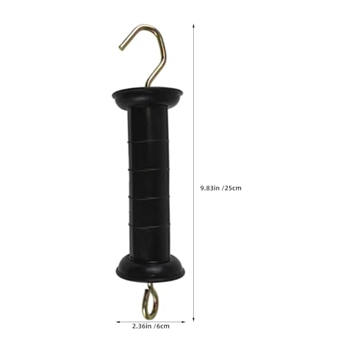 ERINGOGO 4pcs Electric Fence Insulated Gate Handles with Spring Hook, Heavy Duty Pp and Iron Material, Universal Compatibility for Garden and Outdoor Fences, Suitable for Livestock