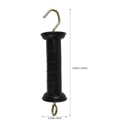 4pcs Electric Fence Gate Handles Heavy Duty Insulated Plastic and Iron Construction with Spring Hook for Easy Installation, Sturdy Outdoor Garden Fence Gate Pulls