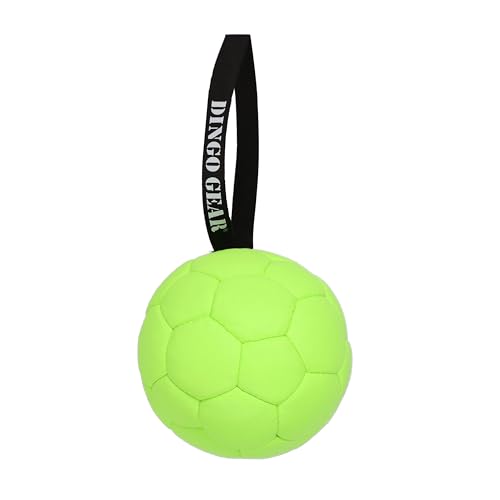 Dingo Gear Dog Ball with 1 Handle, Faux Leather, Green 7in - color: Green Ball, size: 7"