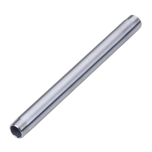 CONSTELLAR 304 Stainless Steel Pipe Nipple - 1" NPT Male x 1" NPT Male Threaded Fitting, 12 Inch (300mm) Length 3mm Wall Thickness Heavy Duty Seamless Pipe Nipple for Water Gas Oil fluid (1 Pack) - size: 1" NPT Male x 1" NPT Male, style: 300mm (12 inch)