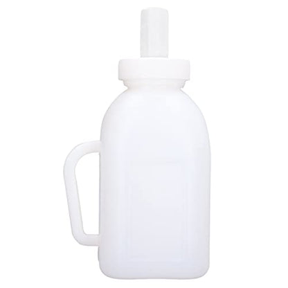 Calf Feeding Bottle 1L Capacity Thick Durable Easy Cleaning Calf Milk Feeder with Detachable Pacifier for Calves and Lambs Farm Use Plastic Silicone 2 Pack