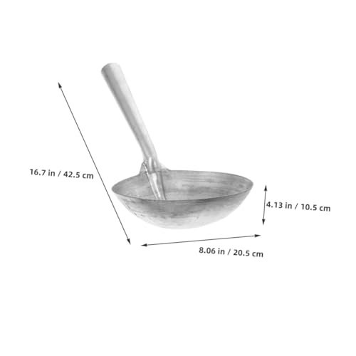 Toyvian Iron Feed Scoop with Ergonomic Handle Heavy Duty Ladle for Feeding and Watering Livestock Durable Iron Construction for Farmers and Homesteaders Feeding Tool