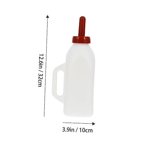 TOYANDONA 2L Calf Nursing Bottle Rubber Nipple Heavy-Duty Plastic Animal Feeding Bottle for Young Livestock for Lambs and Poultry