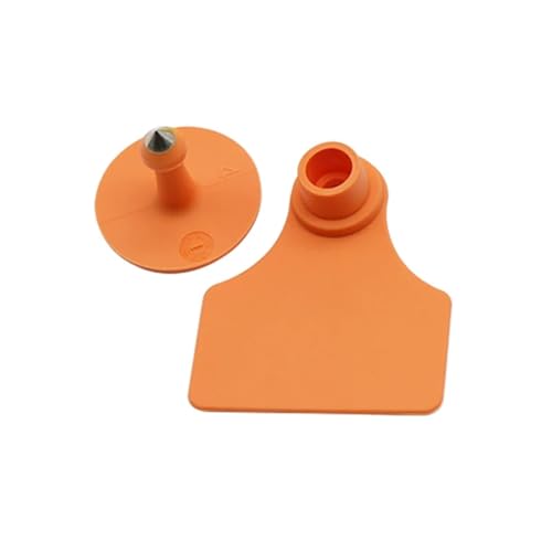Cattle Ear Tags 150 Sets Livestock Blank Ear Tags Animal Earring Marker Tag for Cattle Cow Swine Deer Camel Horse for Animals(Orange) - color: Orange