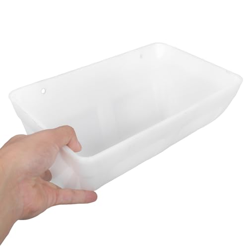 Yardwe 2pcs Hanging Feeder Trough for Livestock Chicken and Goat Feed Container Poultry Waterer Screws and Buckles for Ducks Geese and Deer - color: White