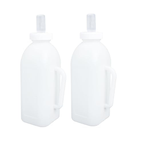 2L Calf Milk Bottle 4lb Nursing Feeder for Calves Kittens Puppies Sturdy Silicone PET Feeding Bottle Wide Neck for Farm Use and PET Care