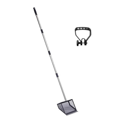 Ergonomic Rubber Grip Manure Scooper for Elderly Users Adjustable 35 65 Inch Stainless Handle for Back Chicken Coops Rakes Scooper with Long Handle - color: B