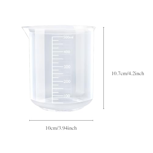500ML Reusable Plastic Measuring Cup, Beaker Tip and Pour Measuring Containers for Kitchen Cooking Medicine Measure Tool - size: 500ml 1pcs