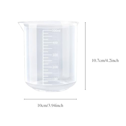 500ML Reusable Plastic Measuring Cup, Beaker Tip and Pour Measuring Containers for Kitchen Cooking Medicine Measure Tool - size: 500ml 1pcs