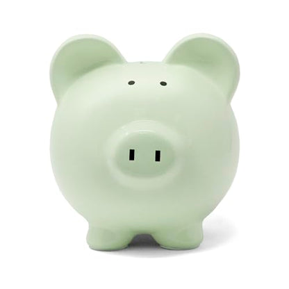 Child to Cherish Ceramic Piggy Bank, Green - color: Green