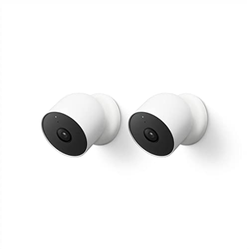 Google Nest Cam Outdoor or Indoor, Battery - 2nd Generation - 2 Count (Pack of 1) | Home security camera, built-in intelligent alerts, 1080p HDR video, works with Google Home and Alexa - size: 2 Count (Pack of 1), style: Nest Cam (Outdoor or Indoor, Batte