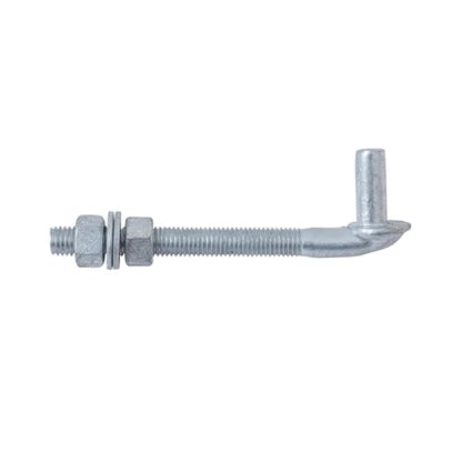 VIVIDA J Bolt Gate Hinge 6", J Bolt Post Hinge with 5/8" Male Pin, for Chain Link Fence Gate, Galvanized Steel, Nuts & Washers Included, 1 Pack - size: 6" (1 PCS)