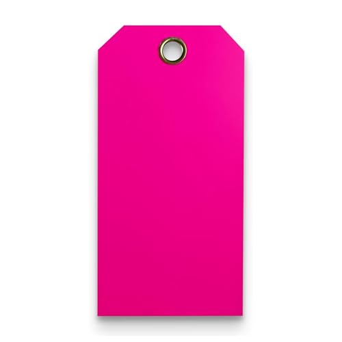 Tags 4 Less 15 Mil Waterproof Plastic Tags, Pack of 100 – 3” x 6” Heavy Duty Plastic Tags for Labeling, Outdoor Tagging, Equipment Labeling, Luggage, Valves & More (Fluorescent Pink) - color: Fluorescent Pink, size: 3" x 6"