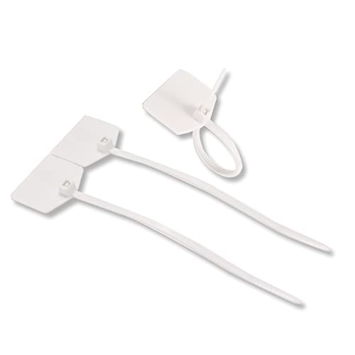 Waterproof Shipping Tags, Self Locking Nylon Writable Marker Ties Luggage Identification Tags, Plastic Straps Label Mark Tag, Seal Tags Zip Tie for Labeling 100pcs (White) - color: White
