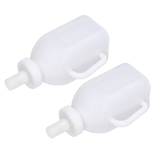 Calf Feeding Bottle 1L Capacity Thick Durable Easy Cleaning Calf Milk Feeder with Detachable Pacifier for Calves and Lambs Farm Use Plastic Silicone 2 Pack