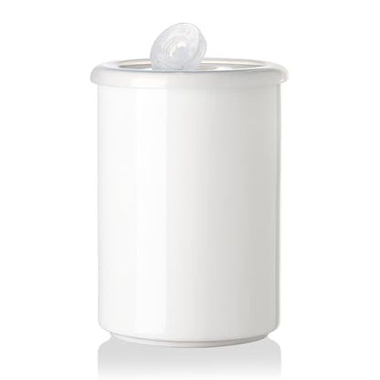 Sweejar Ceramic Food Storage Jar, Salt Container with Airtight Plastic Lid & Date Tracker, 28 Oz Kitchen Canisters for Flour, Rice, Sugar, Coffee, Spices, Pantry Organization (White) - color: White, style: 28 Fl Oz (Plastic Lid)