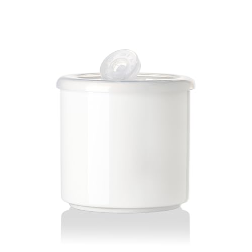 Sweejar Ceramic Food Storage Jar, Salt Container with Airtight Plastic Lid & Date Tracker, 16 Oz Kitchen Canisters for Flour, Rice, Sugar, Coffee, Spices, Pantry Organization (White) - color: White, style: 16 Fl Oz (Plastic Lid)