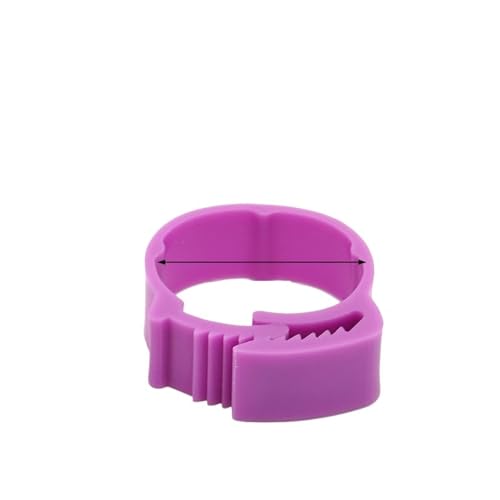 25/50Pcs 20~24mm Chicken Foot Rings Adjustable Poultry Leg Snap Ratchet No Number Buckle Clip Chick Duck Goose Pigeon Raising for Easy Flock Management(Purple,50pcs) - color: Purple, size: 50pcs