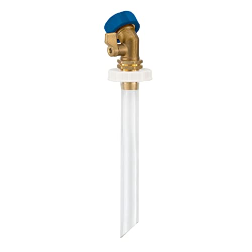 RecPro RV Hands Free Water Tank Fill | Clear Fill Tube with Brass Shut-Off Valve | Secure Fresh Water Tank Filler for RV Camper Trailer