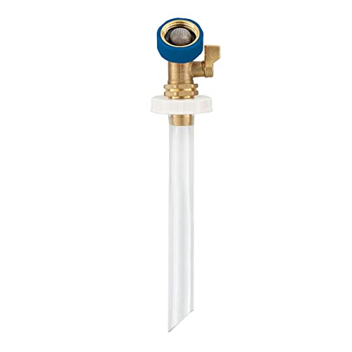 RecPro RV Hands Free Water Tank Fill | Clear Fill Tube with Brass Shut-Off Valve | Secure Fresh Water Tank Filler for RV Camper Trailer