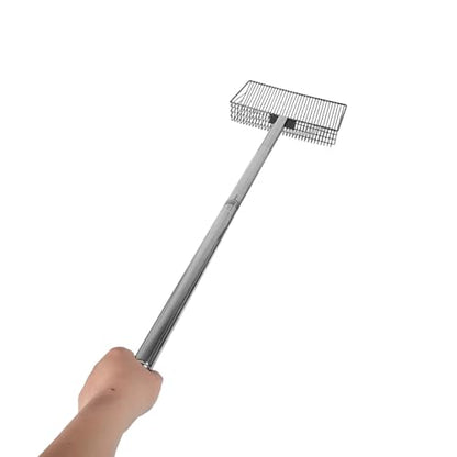 GLEAVI Farm Waste Scooper with Long Handle for Livestock and Pet Housing, Iron and Pp Material, Effortless Operation and Labor-Saving, Durable Soil Sifting Pan for Poultry and Pet Waste