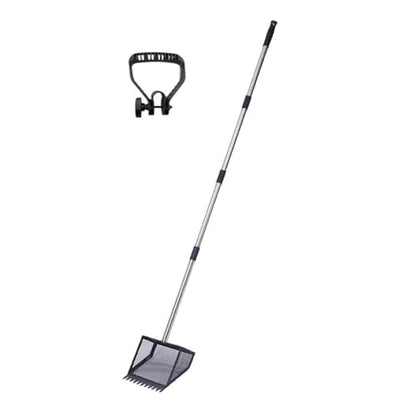 Ergonomic Rubber Grip Manure Scooper for Elderly Users Adjustable 35 65 Inch Stainless Handle for Back Chicken Coops Rakes Scooper with Long Handle - color: B