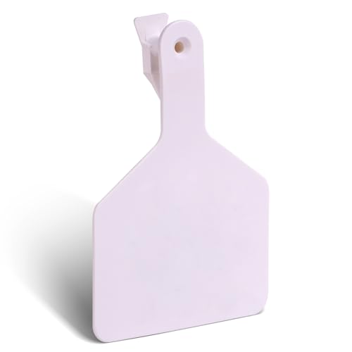 50Pcs Blank Cattle Ear Tags TPU One-Piece Z Tags Animal Identification Livestock Ear Tags for Cow, Goats, Dogs, Pigs, Sheep, Large Size,White - color: White