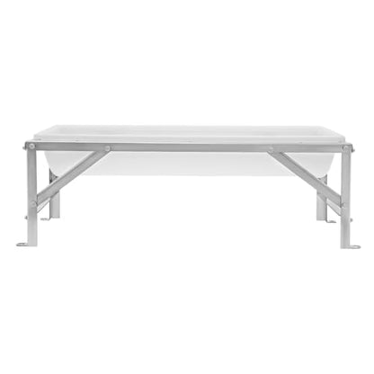 39.4" Long Feeding Trough, 9.3 Gal Livestock Trough Galvanized Sheet Feeder Trough for Horse Goat Sheep Cattle Cow Alpaca (White) - color: White