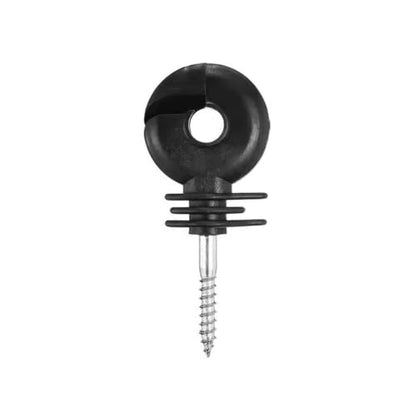 Electric Fencing Ring Insulators 100Pcs Screw-in Wood Post Screw Insulation Angled Slot Fence Ring Insulator Electric Fencing Insulators(Black) - color: Black