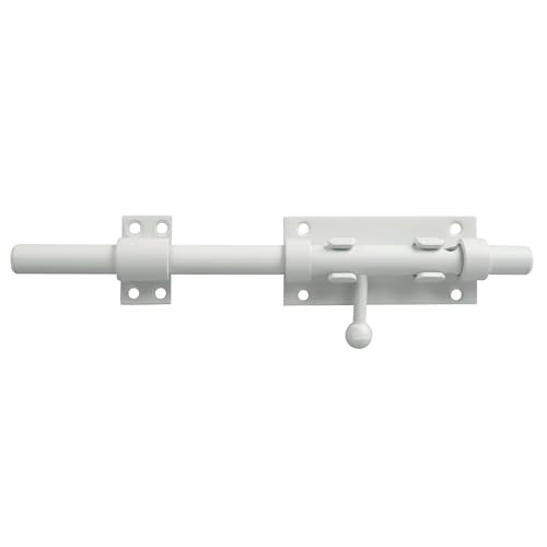 Alise Slide Lock SUS304 Stainless Steel Gate Latch, Slide Bolt Latch,Thickened Heavy Door Latch Lock,8 Inch White Barrel Bolt Latch, Security Slide Latch Lock - color: White, size: 8 Inch (Regular)
