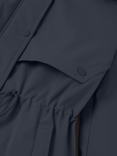 Bellivera Women's Plus Size Parka Jacket Long Winter Warm Hooded Zipper Coat - color: D.blue Parka, size: 3X