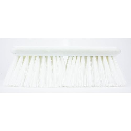 SPARTA Flo-Thru Heavy-Duty Deck Scrub Brush Nylon Bristled, Boat and Floor Scrub Broom with Protective Bumper for Floors and Large Equipment, Plastic, 9.5 Inches, White - color: White