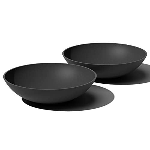 Veradek 24" Lane Round Bowl Planter for Indoor or Outdoor Use - 2-Pack Black - color: Black, size: 6"H x 24"DIA 2PK