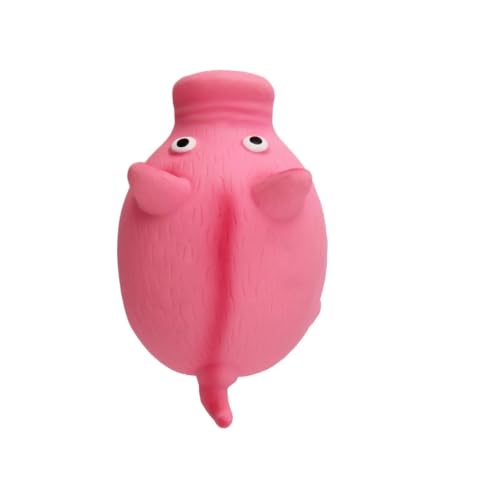 Squeaky Latex Round Pig Dog Toy - Durable Chew-Resistant Interactive Toy for Stress Relief and Training(Pink) - color: Pink