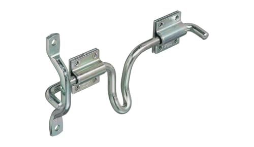 National Hardware N160-747 V1135 Sliding Bolt Gate Latch for Outdoor Fence Metal Gates with Zinc Plated Finish - Farm Gate Hardware for Right or Left Hand Swing Gates