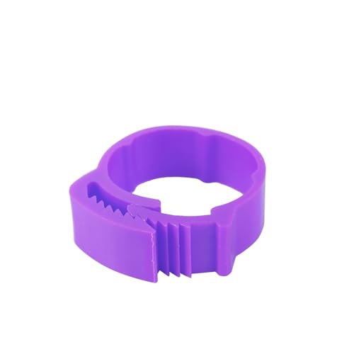 Adjustable Chicken Leg Bands 200Pcs Chicken Foot Ring ID2.0~2.4cm Adjustable Size Poultry Leg No Number Buckle Ring Plastic Chick Duck Goose Poultry Feeding(Urple) - color: Urple