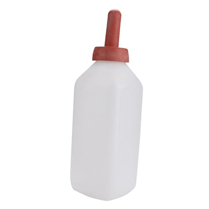 2L Calf Feeding Milk Bottle for Weaning Calves, Premium Plastic, Detachable Nipple, White, 1 Bottle + 1 Nipple for Calves