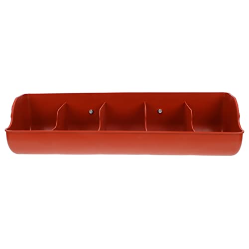 Piglet Feeding Trough 5 Compartment Pig Feeder for Dry and Wet Food Use Easy to Install and Clean Thickened Plastic .25 X 7.08 X 5.11 in - color: Brown 1pc, size: 54x16cm