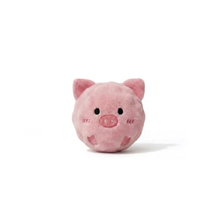 Mini Fluffy Squeaky Pet Ball for Small Dogs and Cats, 2-Inch Soft Plush Indoor Toy Ball, Gentle Interactive Play, 1 Pack Piggy - color: Piggy