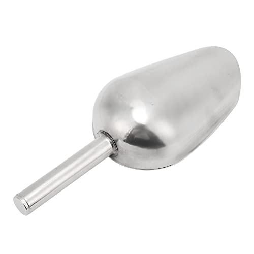Qiilu Large Dog Food Scoop & Stainless Steel Pet Food Shovel - Long Handle Feeder for Cats and Dogs, Heavy Duty Animal Scoop
