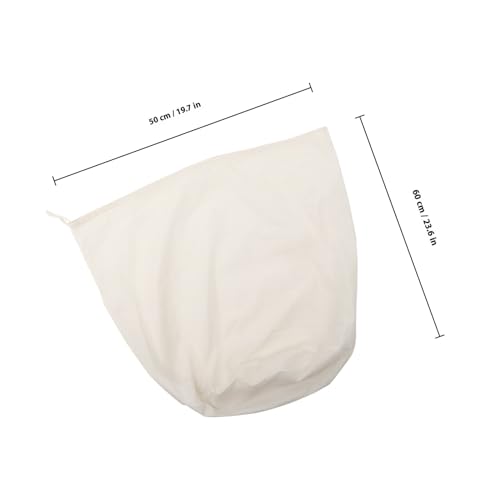 Cotton Nut Milk Filter Bag Large Mesh Drawstring Brew Bag Food Grade Soy Milk and Wine Filter Pouch Cylindrical 50×60cm for Brewing and Straining
